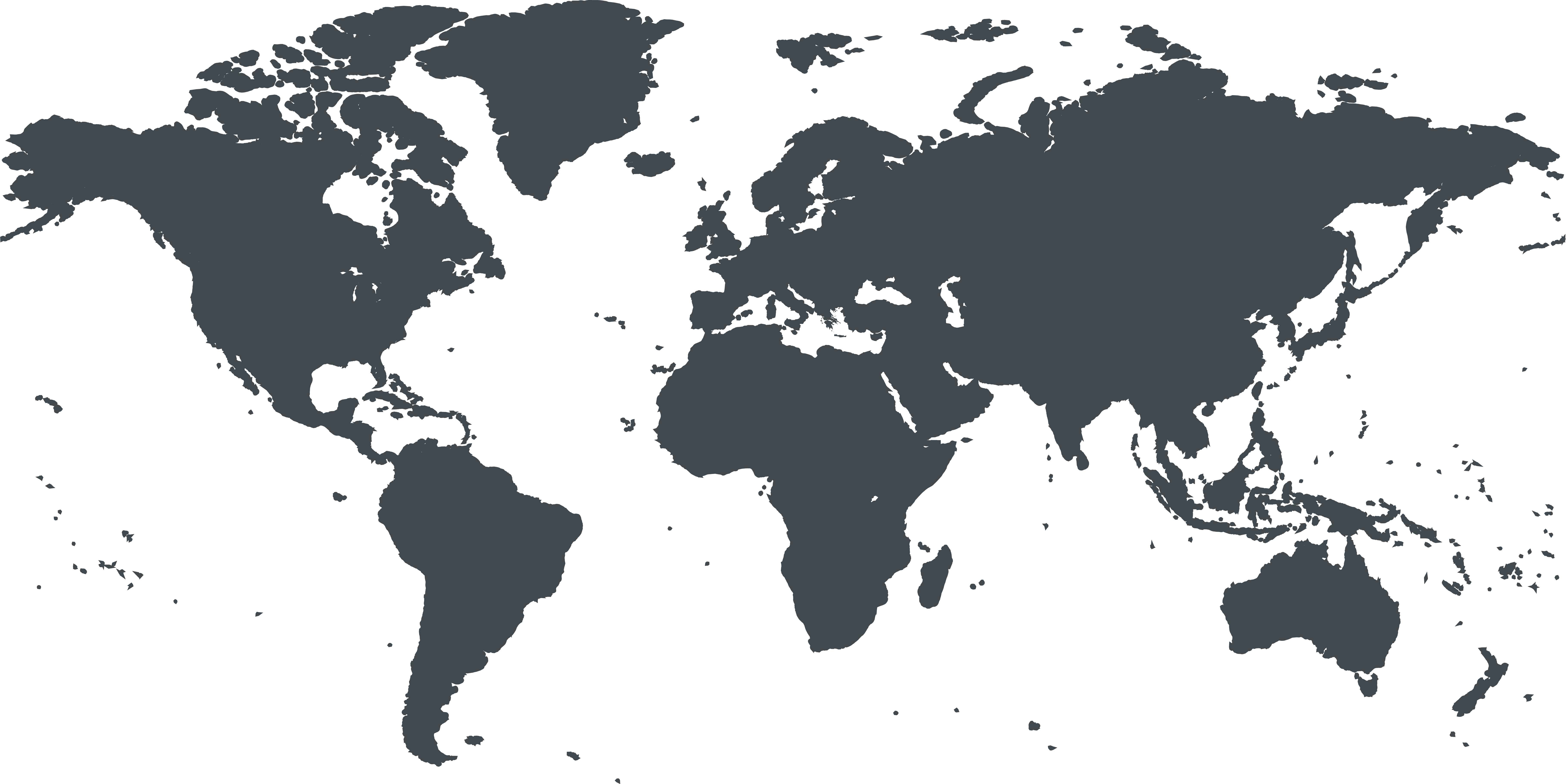 A world map with highlighted countries in grey.