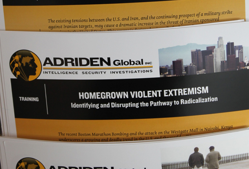 ADRIDEN Global Inc. flyer on home front violent extremism. The Continuing Threat Posed by IRGC Hostile Small Boat Tactics blog post by ADRIDEN Global Inc.